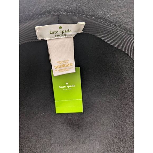 Kate Spade women's Felt Black‎ Cloche With Bow One Size NWT - Picture 6 of 7